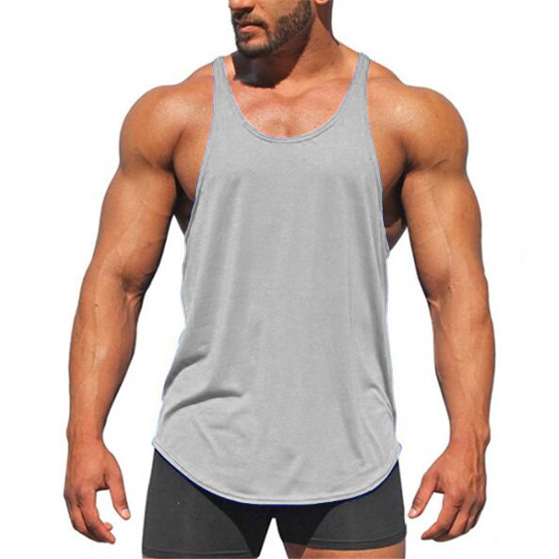 Workout Tanktop Muscle Guys Gym Clothing Bodybuilding Stringer Tank Top Men Cotton Vest Y Back Sleeveless Shirt Sports Singlets